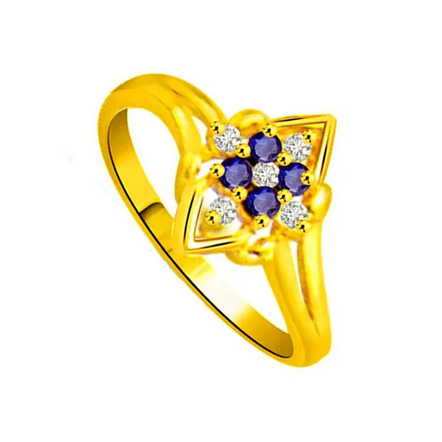 Brightening Blind Classic Real Diamond & Sapphire Ring (SDR1129)