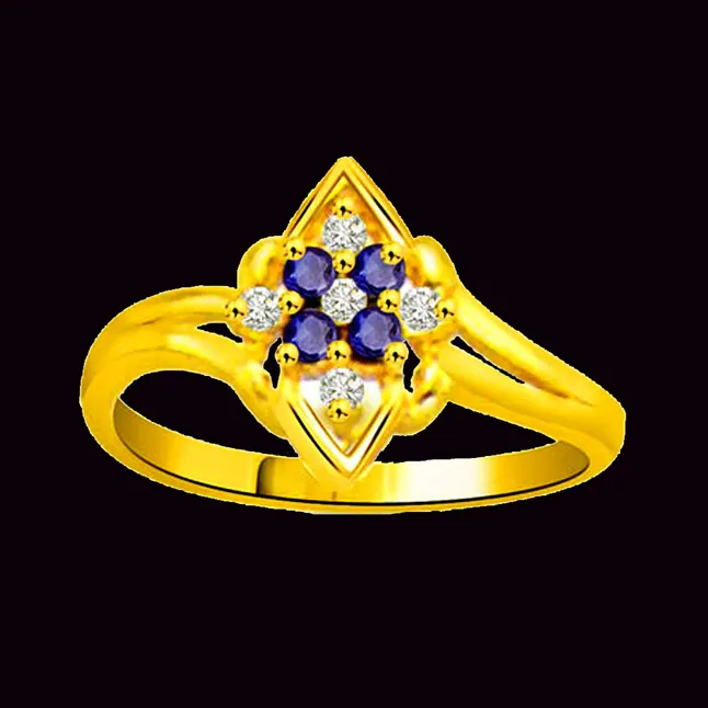 Brightening Blind Classic Real Diamond & Sapphire Ring (SDR1129)