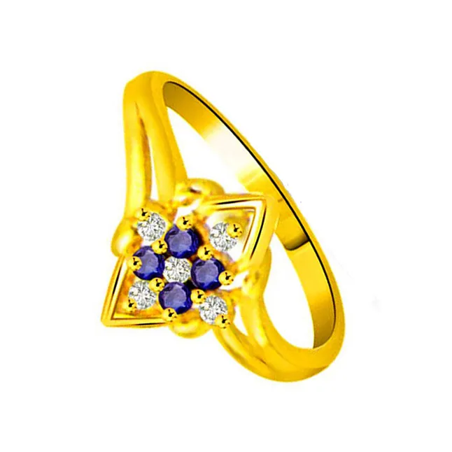 Brightening Blind Classic Real Diamond & Sapphire Ring (SDR1129)