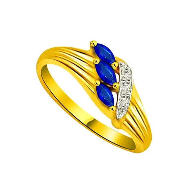 Forever Beautiful - Real Diamond & Blue Sapphire Ring (SDR1133)