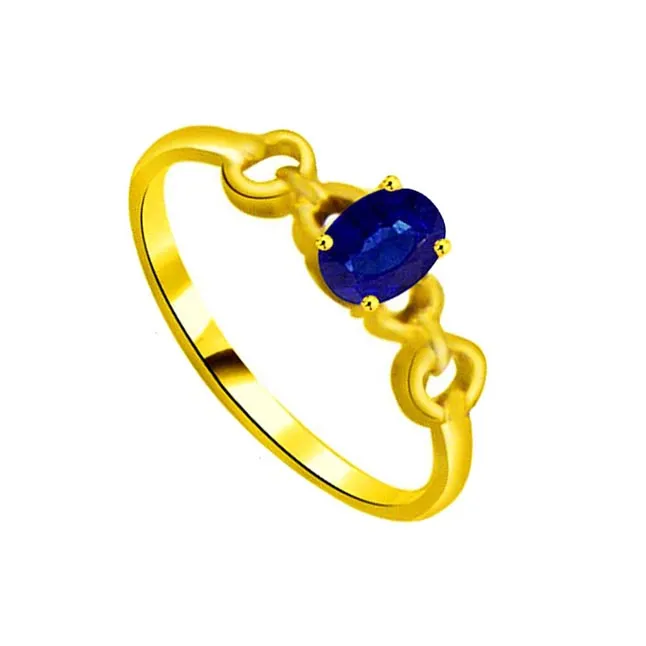 Real Oval Sapphire Gold Ring (SDR1134)