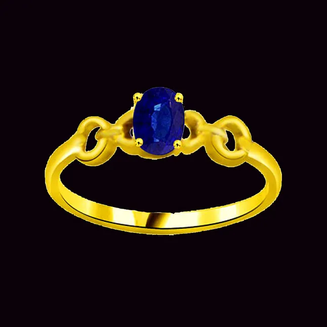 Real Oval Sapphire Gold Ring (SDR1134)