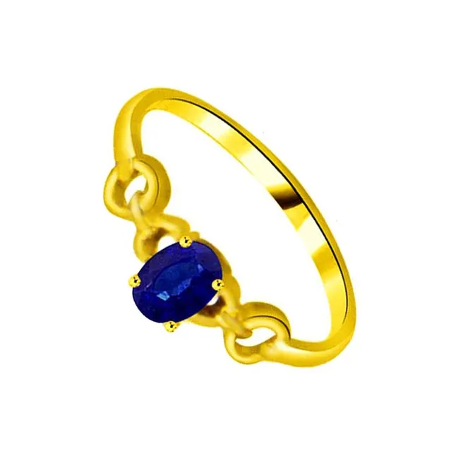 Real Oval Sapphire Gold Ring (SDR1134)