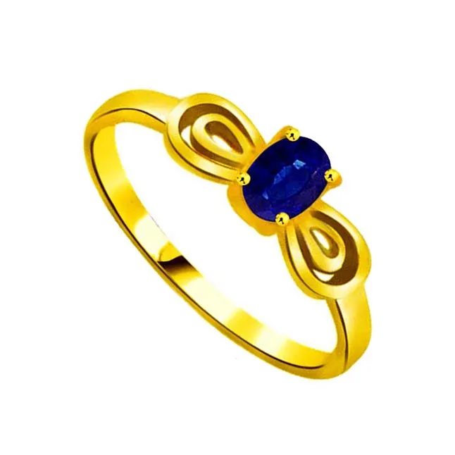 Real Oval Sapphire Gold Ring (SDR1135)