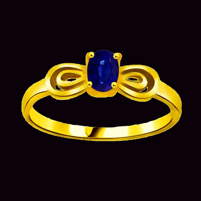 Real Oval Sapphire Gold Ring (SDR1135)