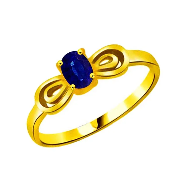 Real Oval Sapphire Gold Ring (SDR1135)