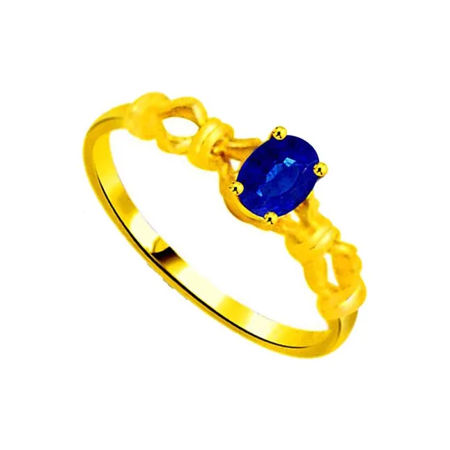 Real Oval Sapphire Gold Ring (SDR1136)