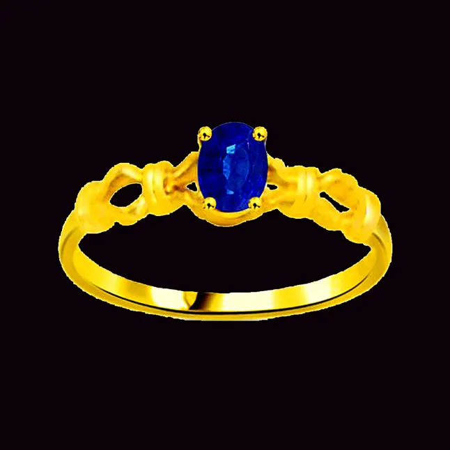 Real Oval Sapphire Gold Ring (SDR1136)