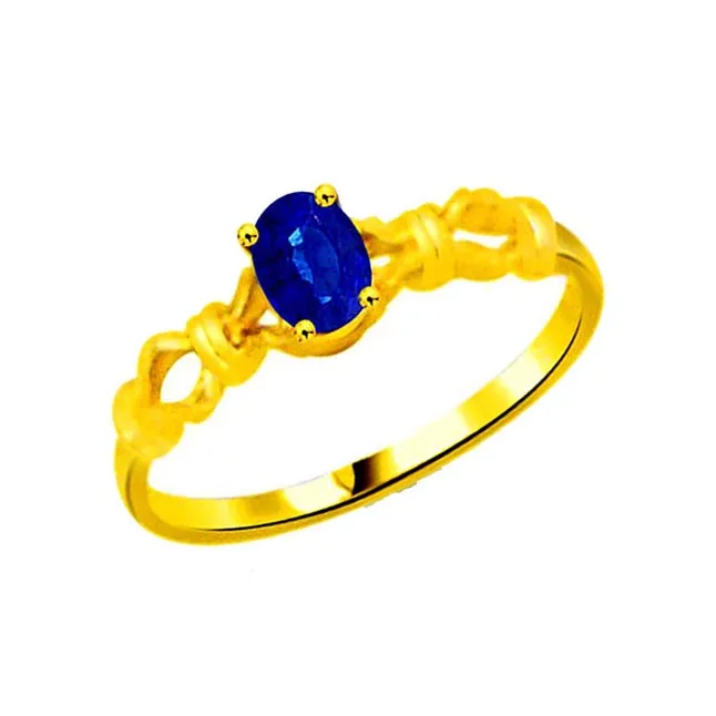 Real Oval Sapphire Gold Ring (SDR1136)