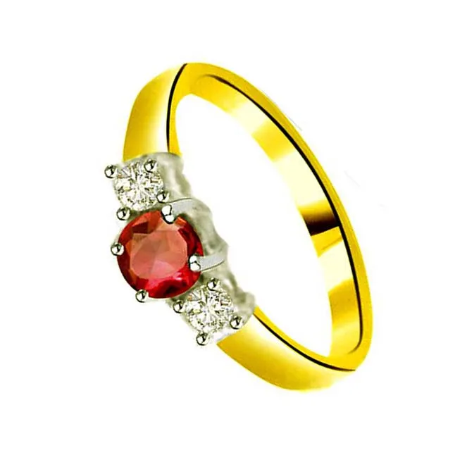 Classic Real Diamond & Ruby Gold Ring (SDR1142)