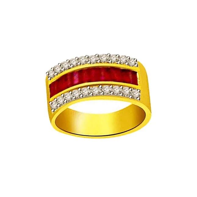 0.25ct Diamond & Ruby Gold rings SDR1147