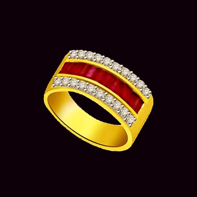 0.25ct Diamond & Ruby Gold rings SDR1147