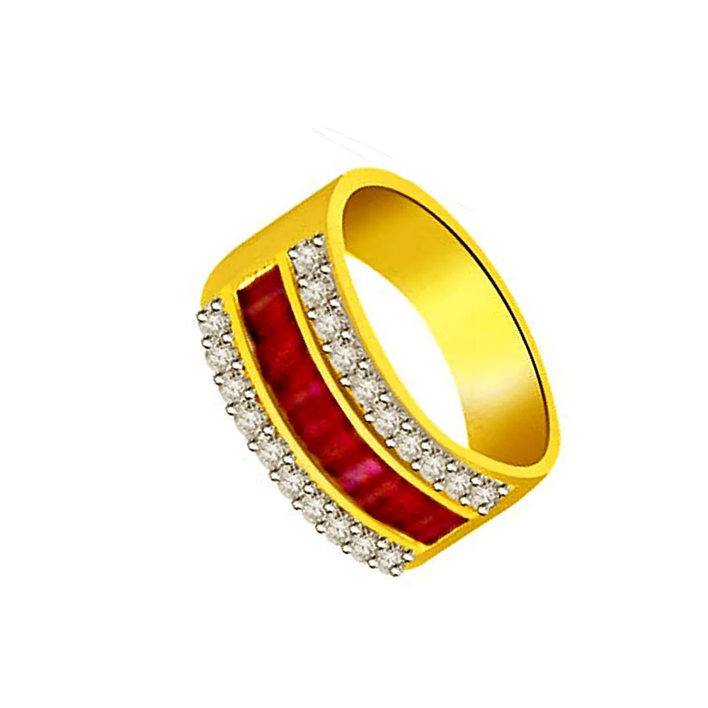 0.25ct Diamond & Ruby Gold rings SDR1147