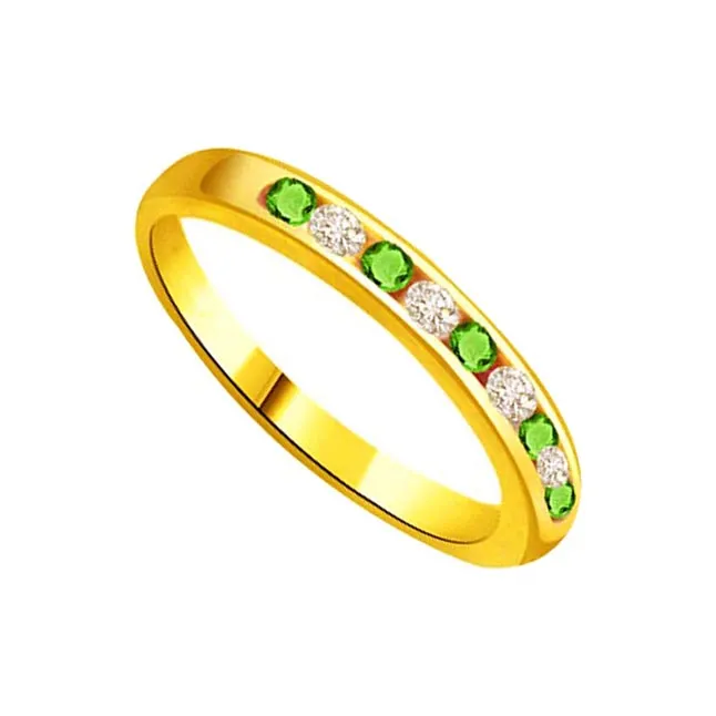 Diamond & Emerald Gold rings SDR1148 -Diamond & Emerald