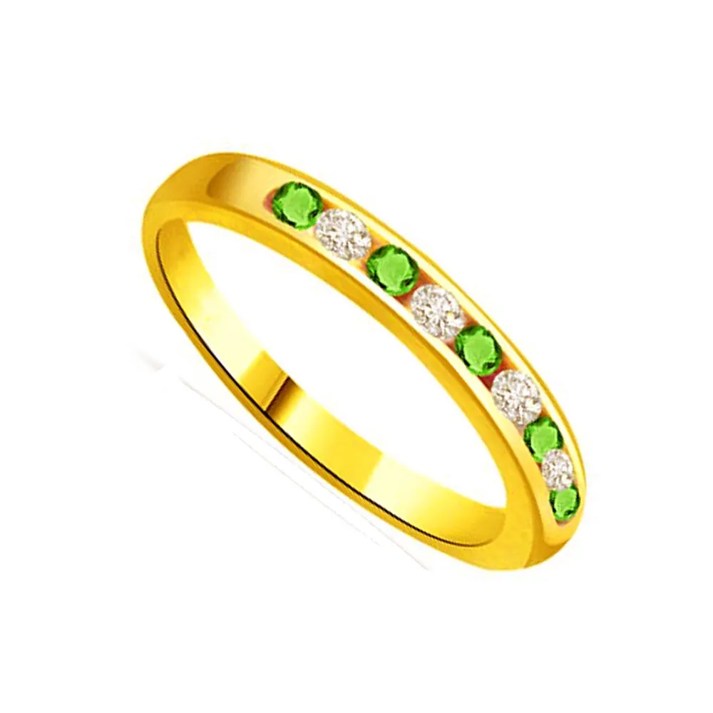 Diamond & Emerald Gold rings SDR1148 -Diamond & Emerald