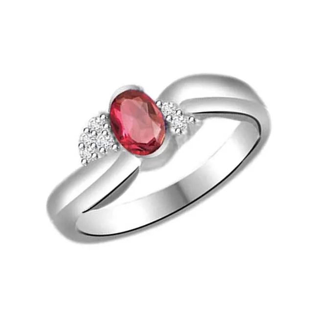 Shining Star 0.18cts Real Diamond & Ruby Gold Ring (SDR1153)