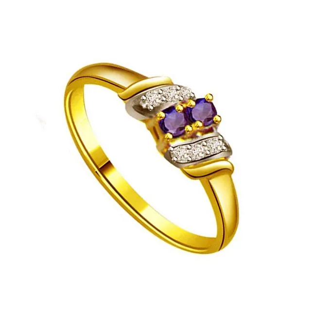 0.12ct Diamond & Sapphire Gold rings SDR1170