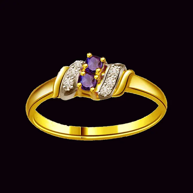 0.12ct Diamond & Sapphire Gold rings SDR1170