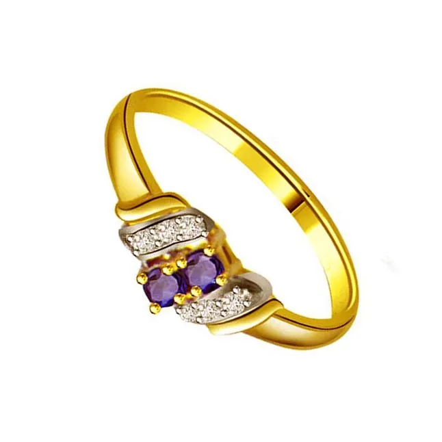 0.12ct Diamond & Sapphire Gold rings SDR1170