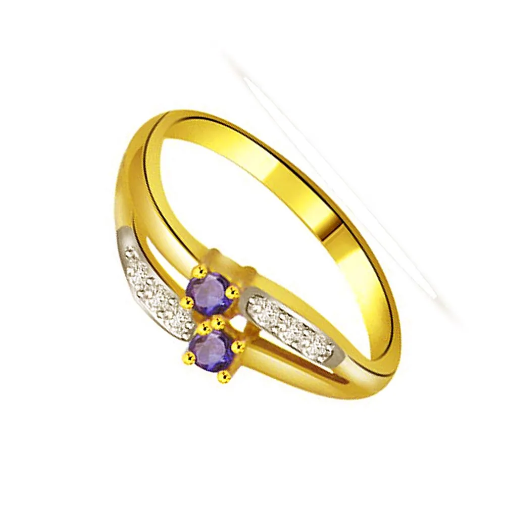 Classic Diamond & Sapphire Gold rings SDR1171