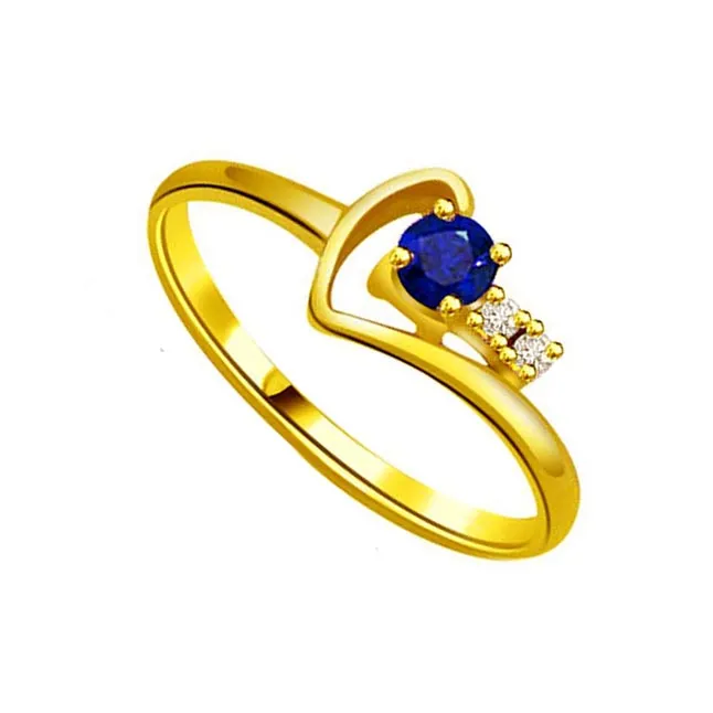 Real Diamond & Blue Sapphire Ring (SDR1172)