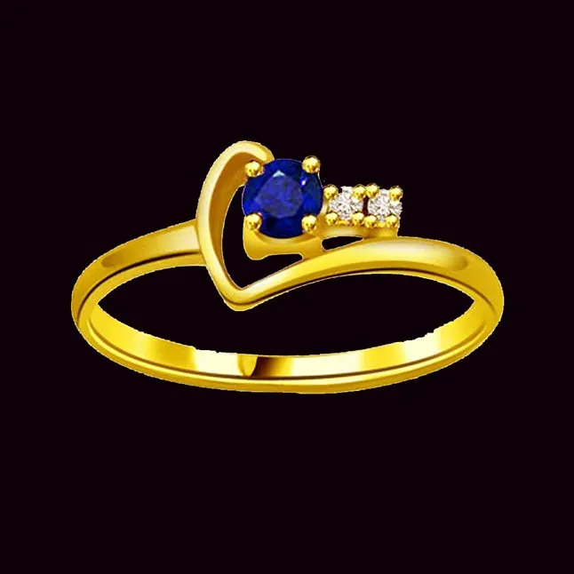 Real Diamond & Blue Sapphire Ring (SDR1172)