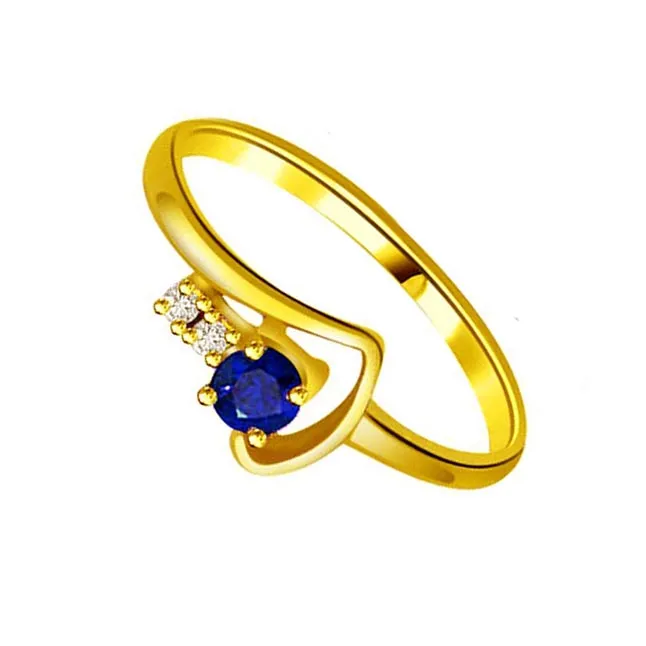Real Diamond & Blue Sapphire Ring (SDR1172)