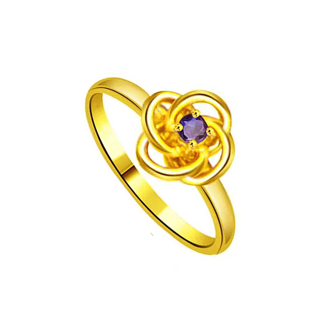 Flower Shape Sapphire Gold rings SDR1175