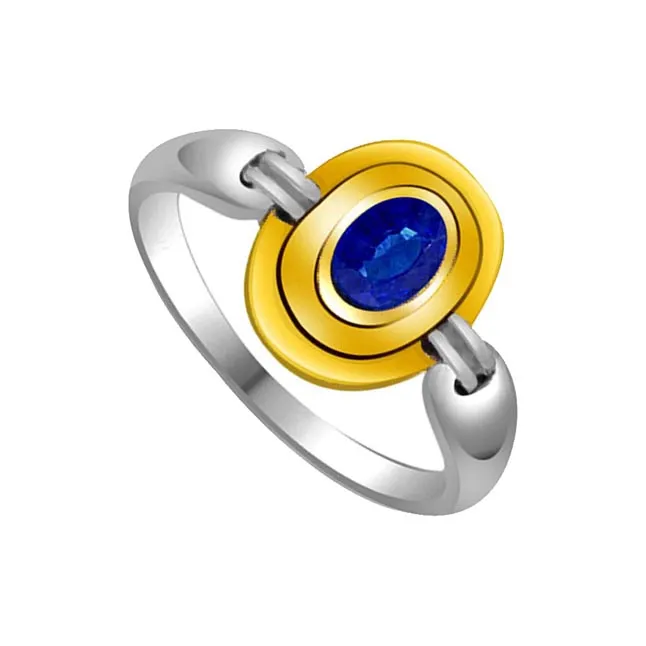 Oval Blue Sapphire Gold Ring (SDR1177)