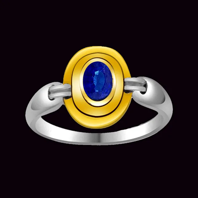 Oval Blue Sapphire Gold Ring (SDR1177)