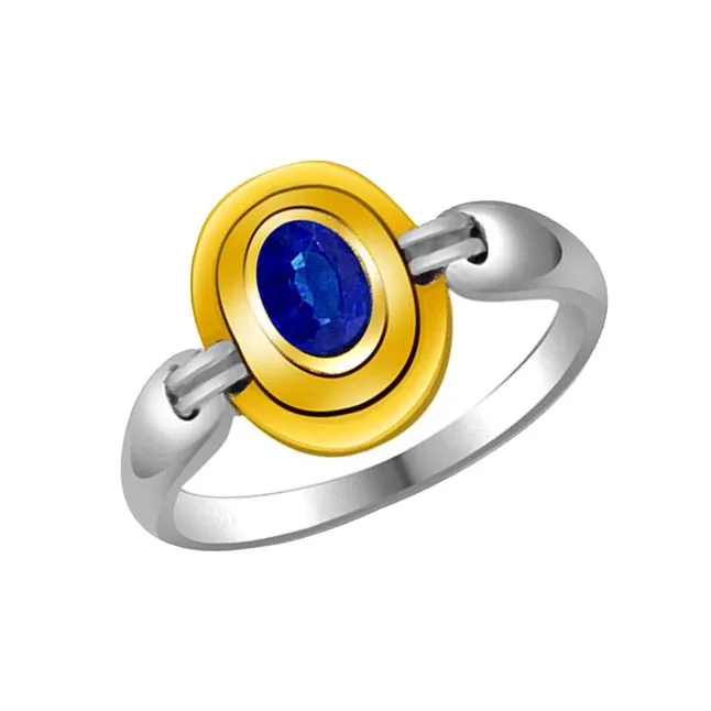 Oval Blue Sapphire Gold Ring (SDR1177)