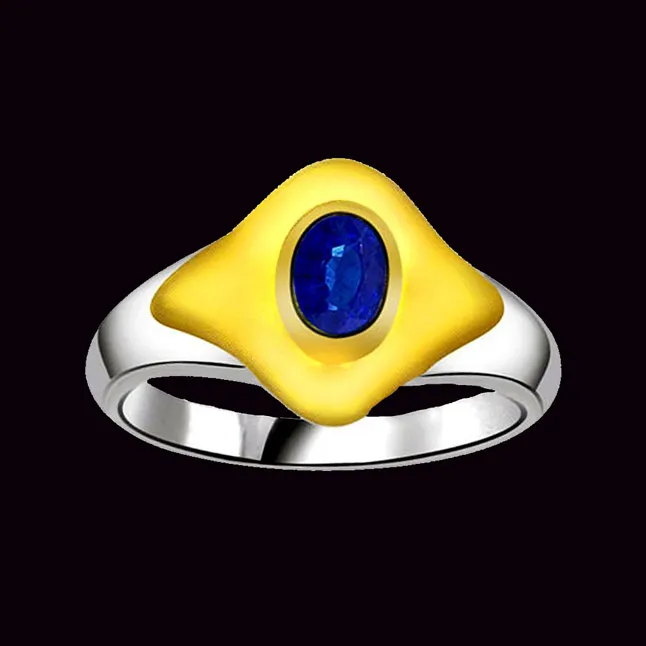 Oval Blue Sapphire Gold Ring (SDR1178)