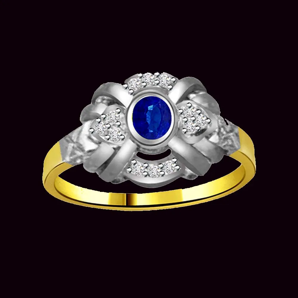 Flower Shape Diamond & Sapphire rings SDR1180
