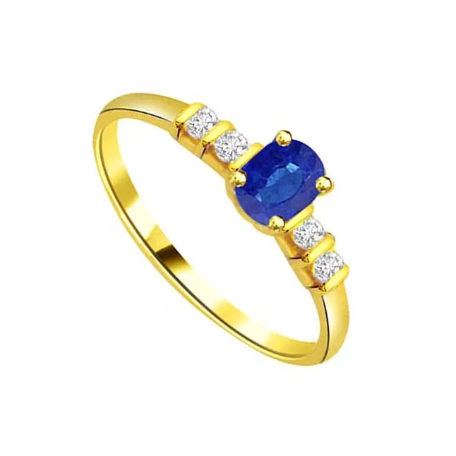 Real Diamond & Blue Sapphire Ring (SDR1182)