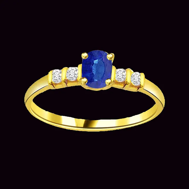 Real Diamond & Blue Sapphire Ring (SDR1182)