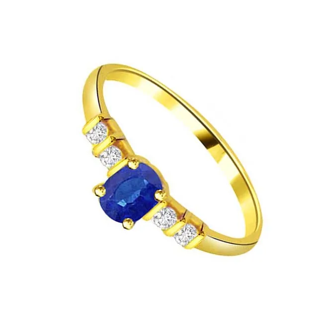 Real Diamond & Blue Sapphire Ring (SDR1182)