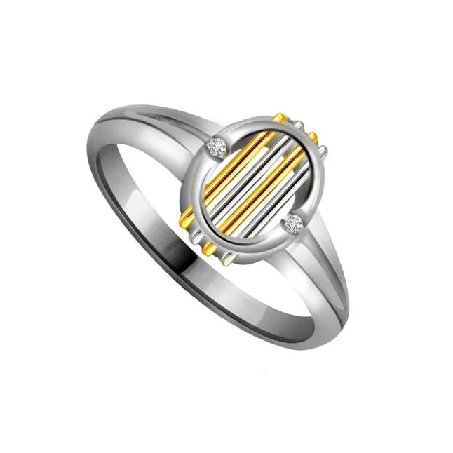 0.04cts Real Diamond Two-Tone Ring (SDR1192)