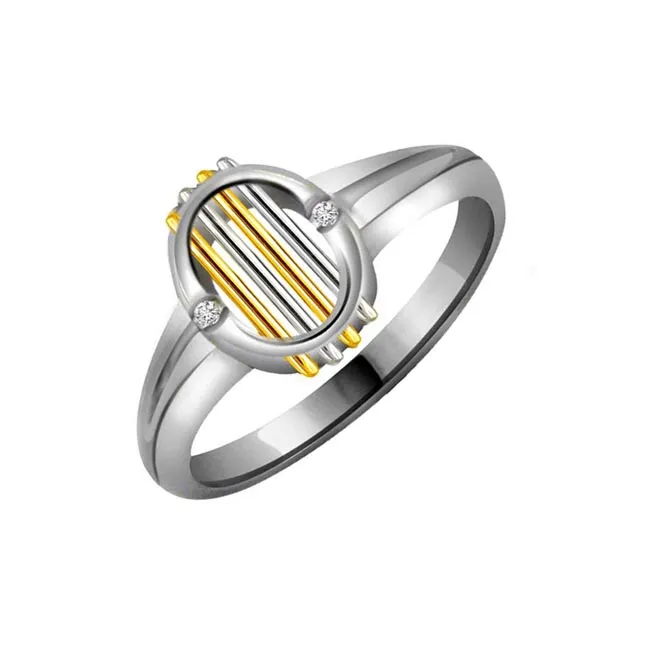 0.04cts Real Diamond Two-Tone Ring (SDR1192)