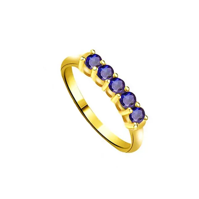 0.15cts Real Blue Sapphire 18kt Yellow Gold Ring (SDR1197)