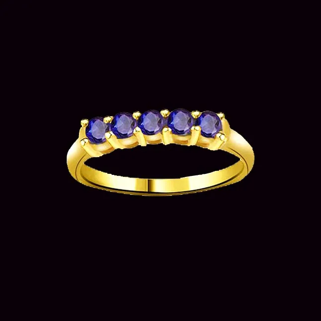 0.15cts Real Blue Sapphire 18kt Yellow Gold Ring (SDR1197)