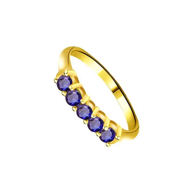 0.15cts Real Blue Sapphire 18kt Yellow Gold Ring (SDR1197)