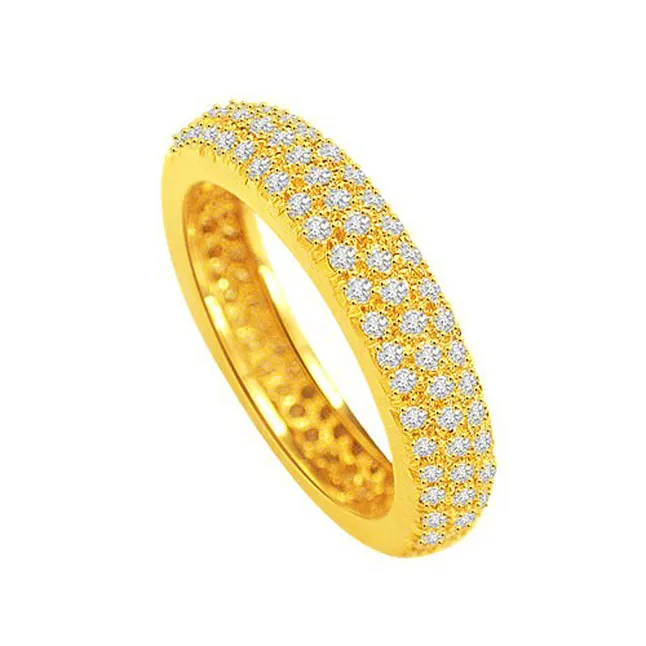 Forever Beautiful - Real Diamond & 18K Gold Pave Ring (SDR12)