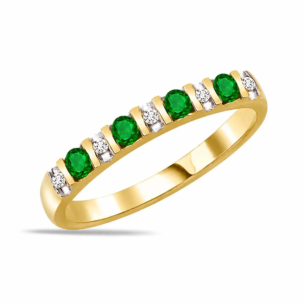 0.20cts Real Diamond & Emerald Ring (SDR1205)