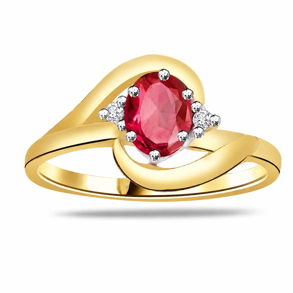 Real Diamond & Ruby Gold Ring (SDR1208)