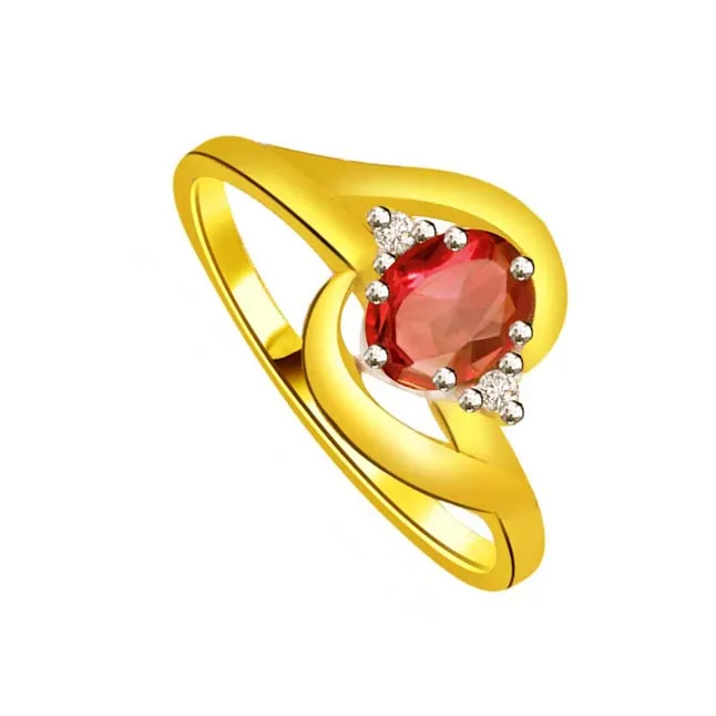 Real Diamond & Ruby Gold Ring (SDR1208)