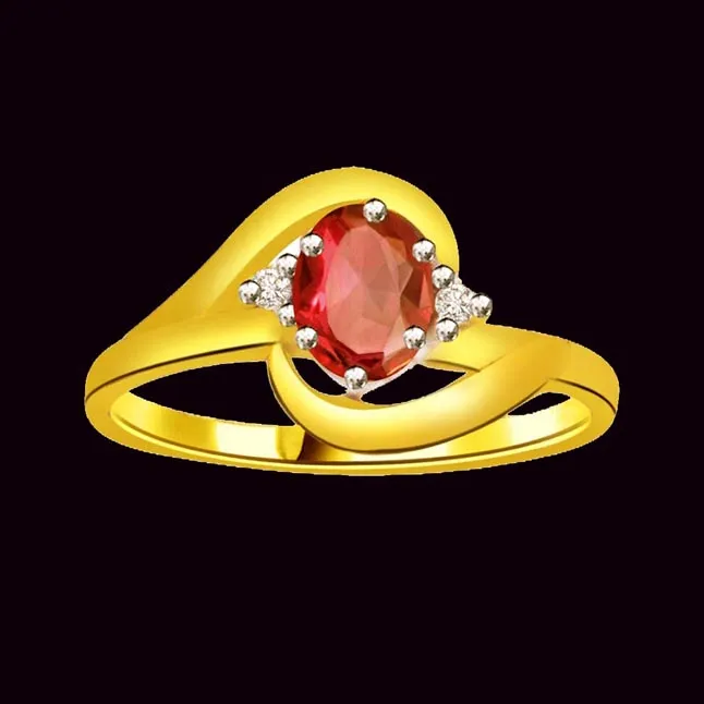 Real Diamond & Ruby Gold Ring (SDR1208)