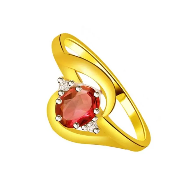 Real Diamond & Ruby Gold Ring (SDR1208)