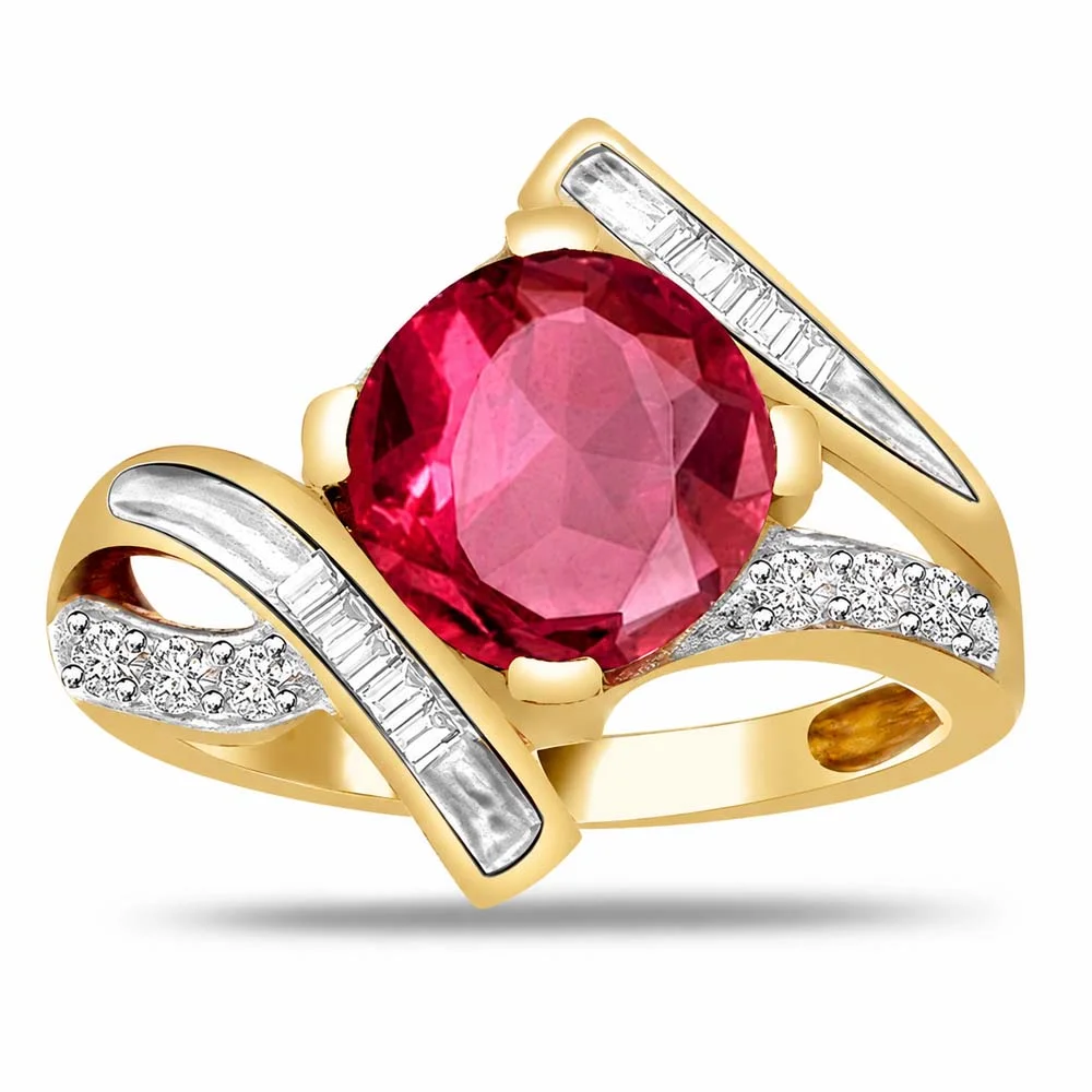 0.12cts Real Diamond & Ruby Gold Ring (SDR1209)