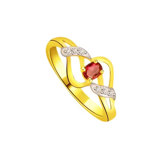 0.18cts Diamond & Ruby Gold Ring (SDR1211)