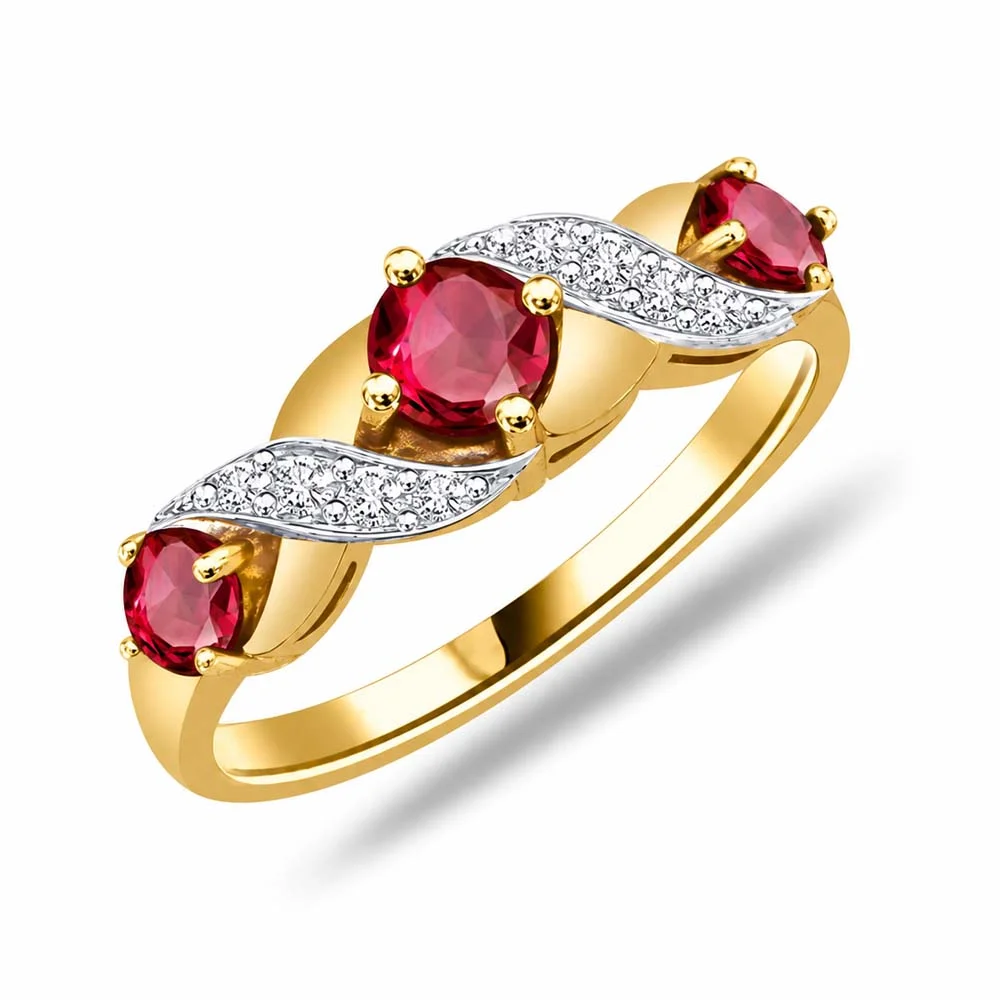 Sparkling Diva - Real Diamond & Ruby Ring (SDR1220)